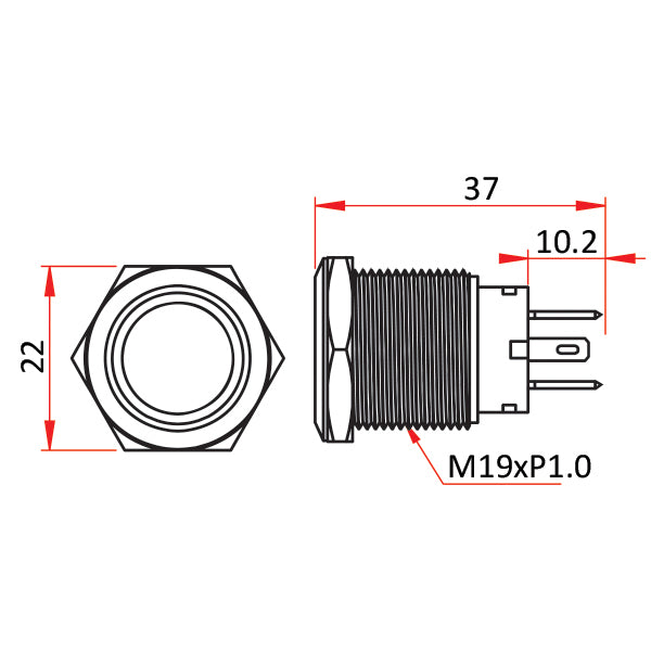 Relaxn - Relaxn Switch - Push Button - Stainless Steel 20A