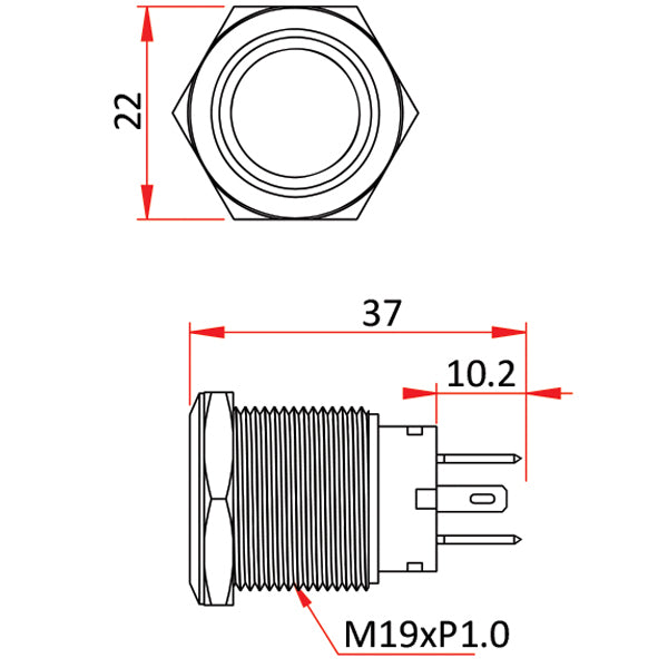 Relaxn - Relaxn Switch - Push Button - Stainless Steel 20A