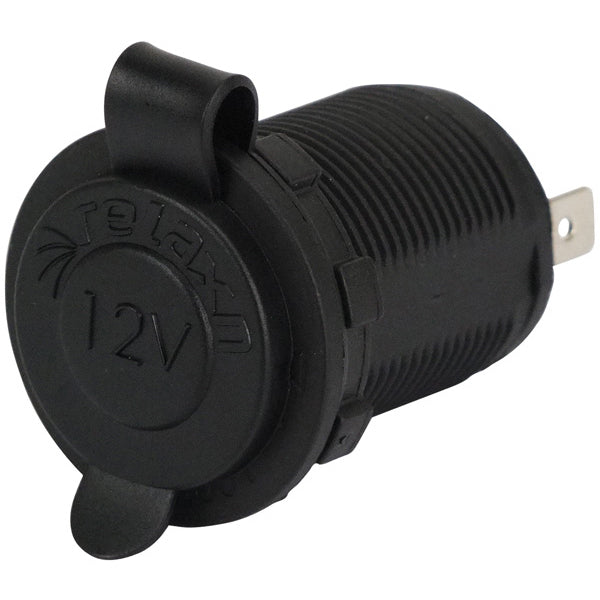 Flush Mount Socket Black 12/24V