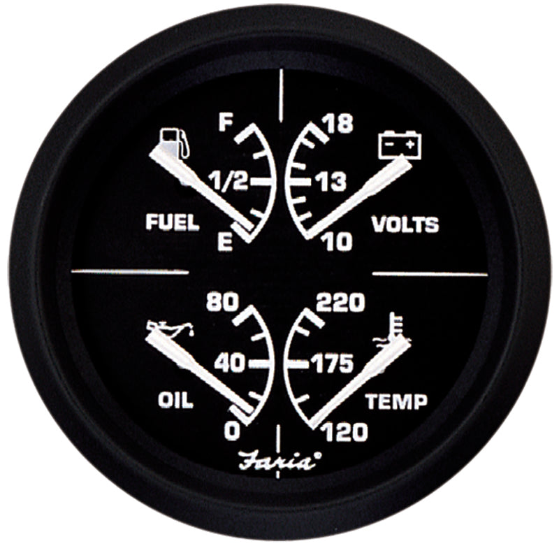 Euro 4" 4 in 1 - Temp, Fuel, Amps and Oil Pressure