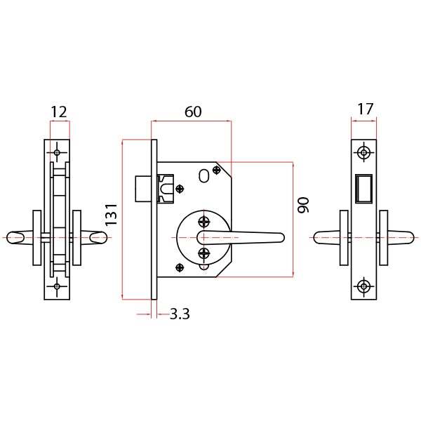 Door Lock - Cabin Stainless Steel