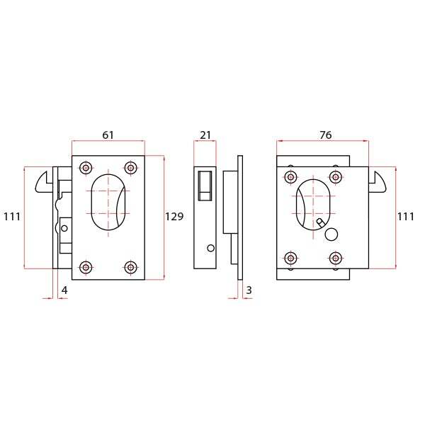 Door Lock - Sliding Stainless Steel