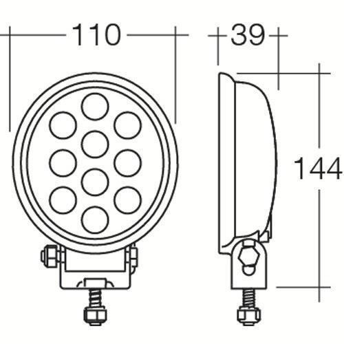 9-33V L.E.D Work Lamp Flood Beam - 1000 Lumens (White)