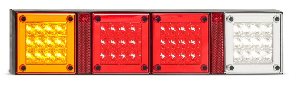 Med Size Truck/Trailer Bolt-on Fitting - Amber-Red-Red-White