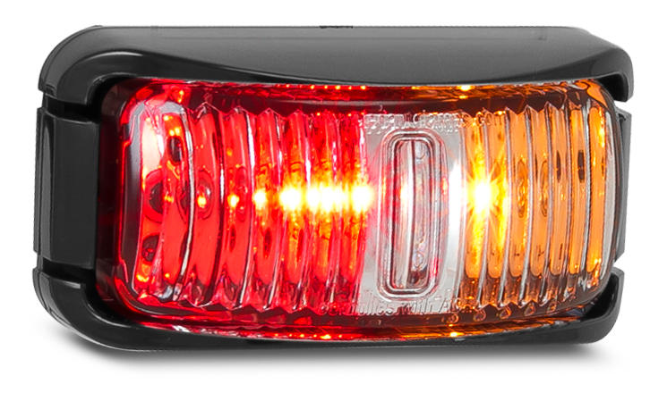 Marker Lamps - Bracket Mount Clip in Lens - Amber-Red- 42 Series