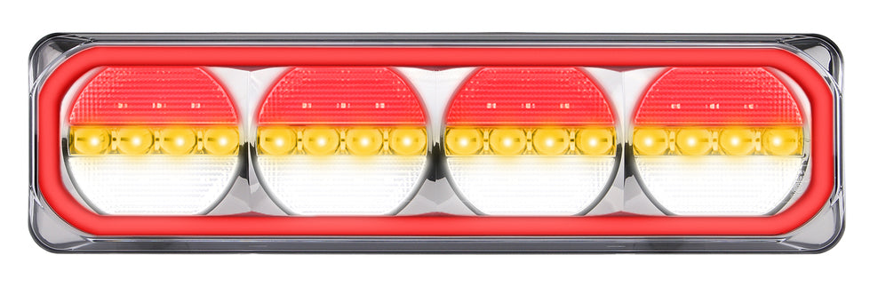 Large Truck/Trailer Rear Quad Combo Lamp - Amber-White