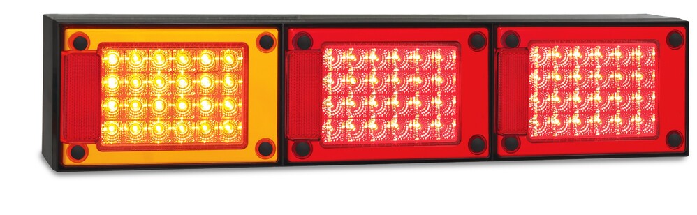 Lge Truck/Trailer Rear Triple Comb Lamp - Amber-Red-Red