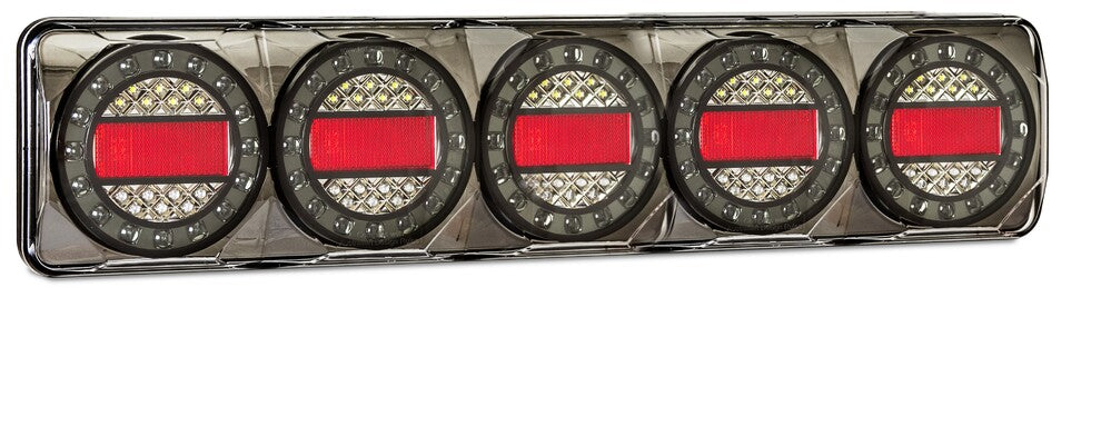 Lge Truck/Trailer Rear Quintiple Combo Lamp - Amber/Red