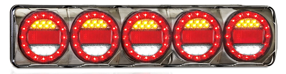 Lge Truck/Trailer Rear Quintiple Combo Lamp-Amber/Red/White