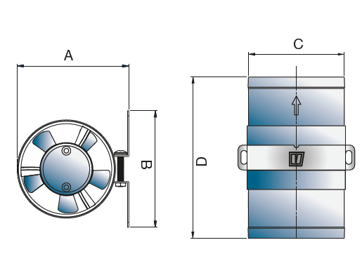 Vetus In-Line Extractor Fan