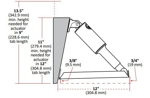 Lenco Edge Trim Tab Electro Polished Kit