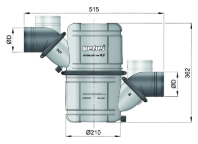 Vetus Waterlock Muffler 2 Stage Rotatable