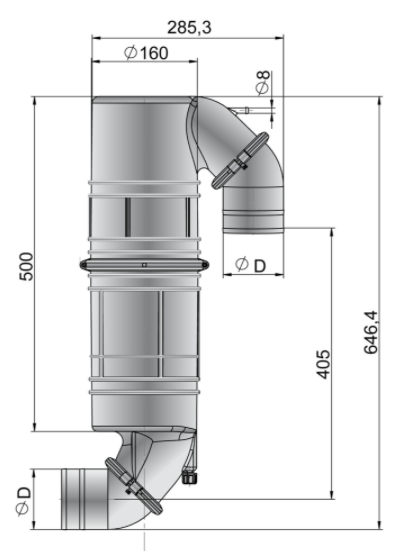 Vetus Rotatable Gooseneck Muffler