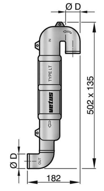 Vetus Waterlock Gooseneck