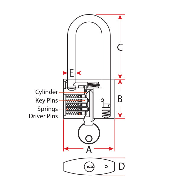Padlock Long Shackle