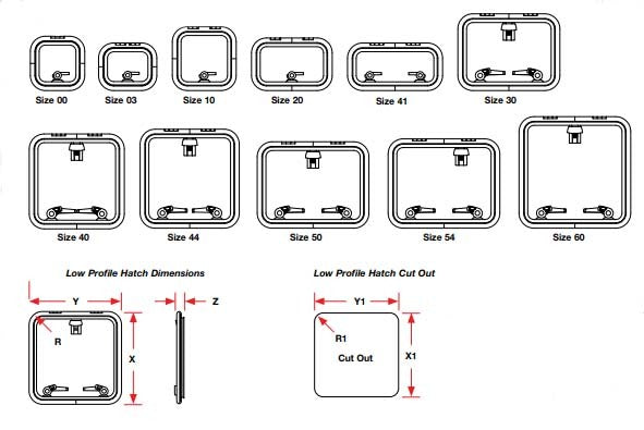Lewmar Low Profile Hatches with Friction Hinge