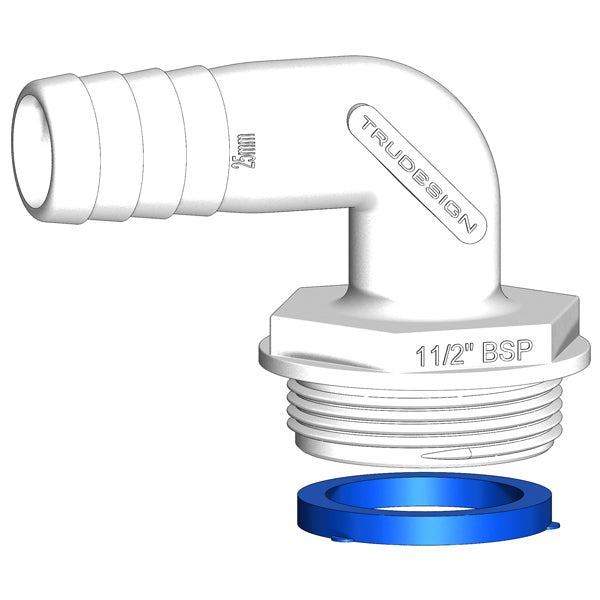 TruDesign® AquaValve Hose Tail Angled White