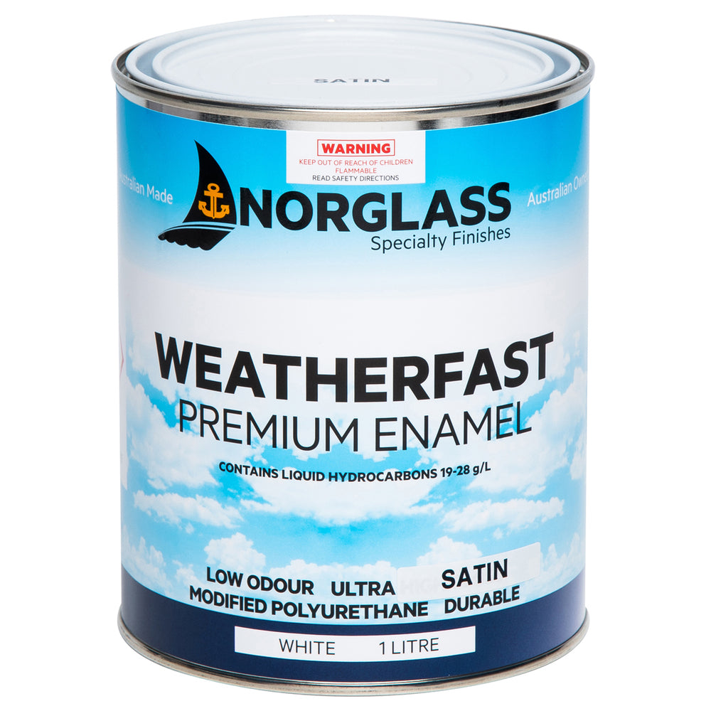Weatherfast Satin Enamel, White.
